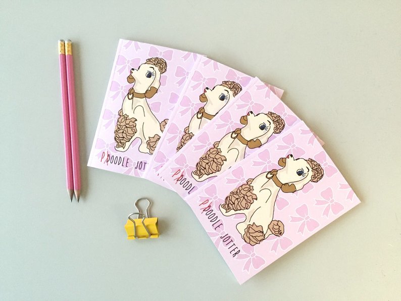 Pink poodle jotter A6 noebook 00013