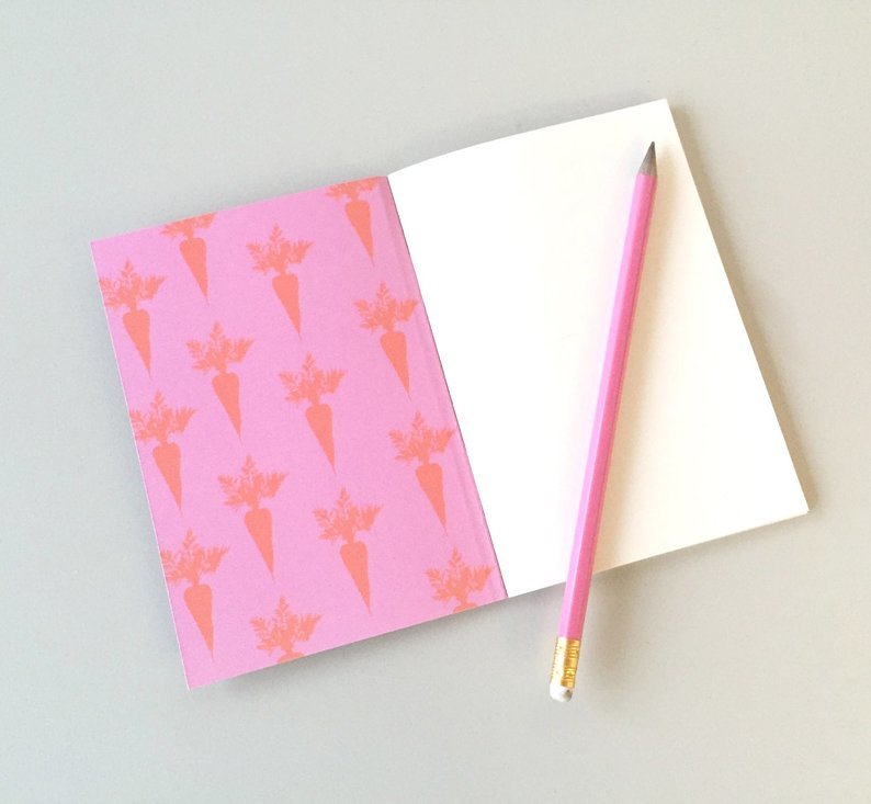 Pink bunny things to do A6 notebook