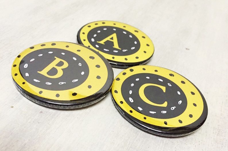 Alphabet Pin Badge 00022