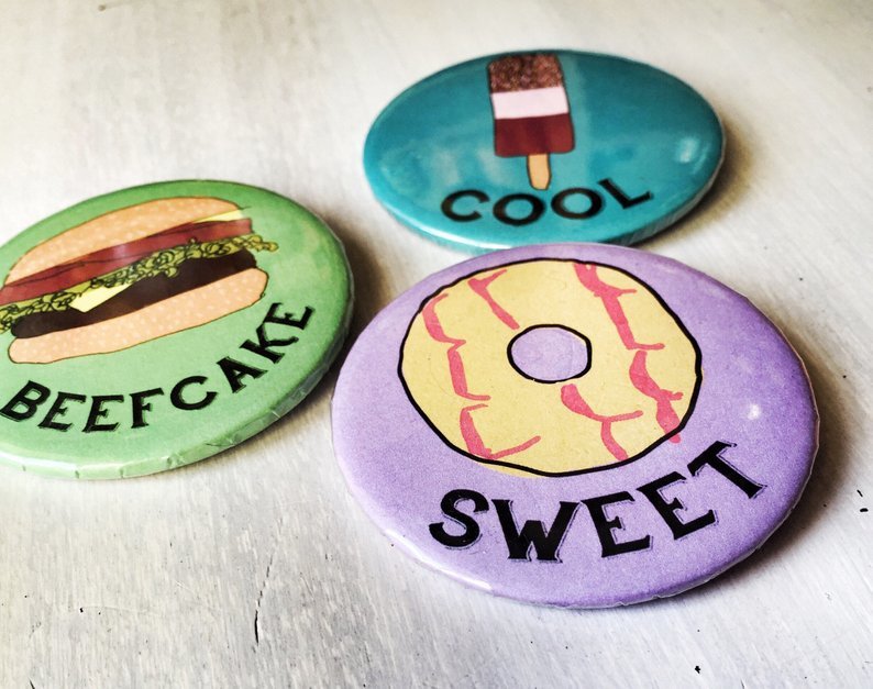 Beefcake burger badge
