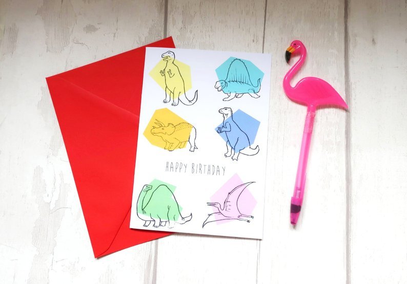 Dinosaur birthday card 00028