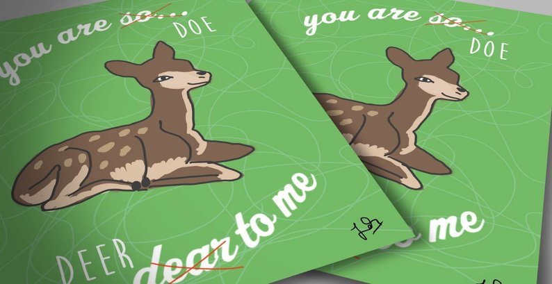 Cute deer love card