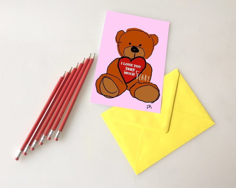 Cute teddy bear love card 00036
