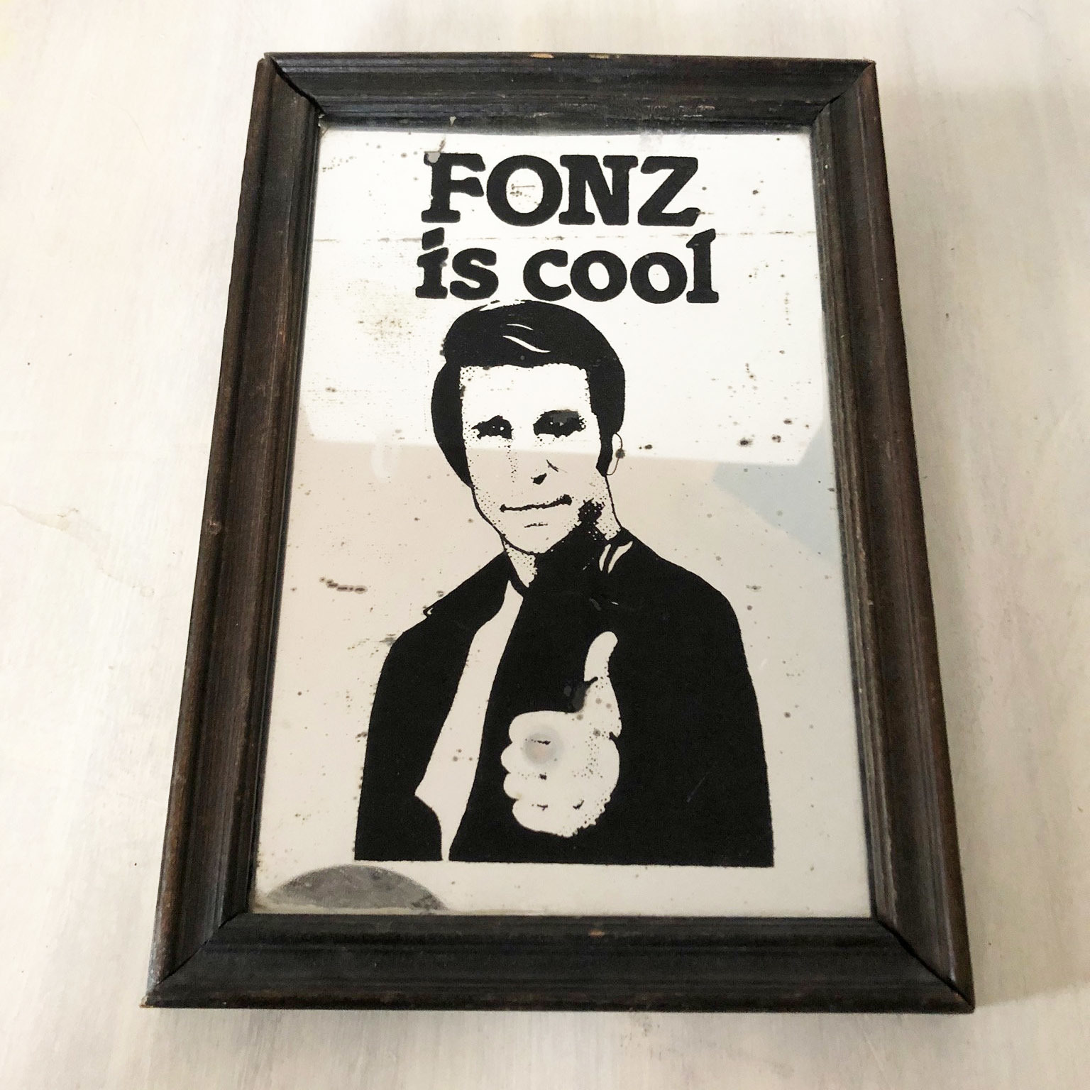 Vintage "The Fonz" picture mirror 00048