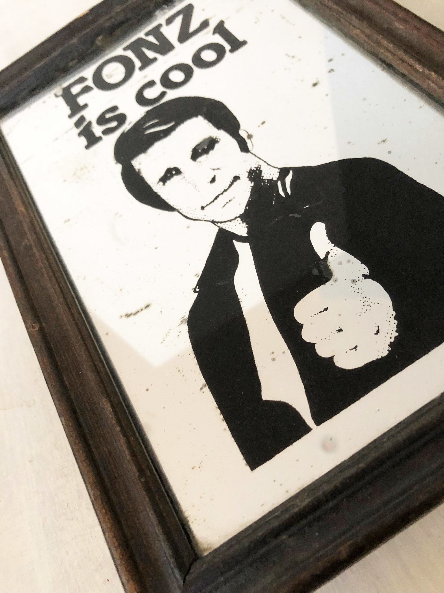 Vintage "The Fonz" picture mirror