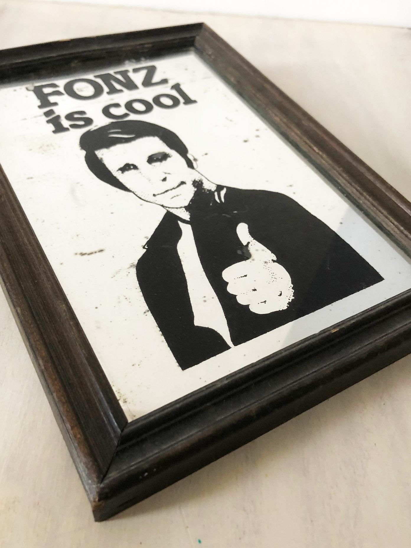 Vintage "The Fonz" picture mirror