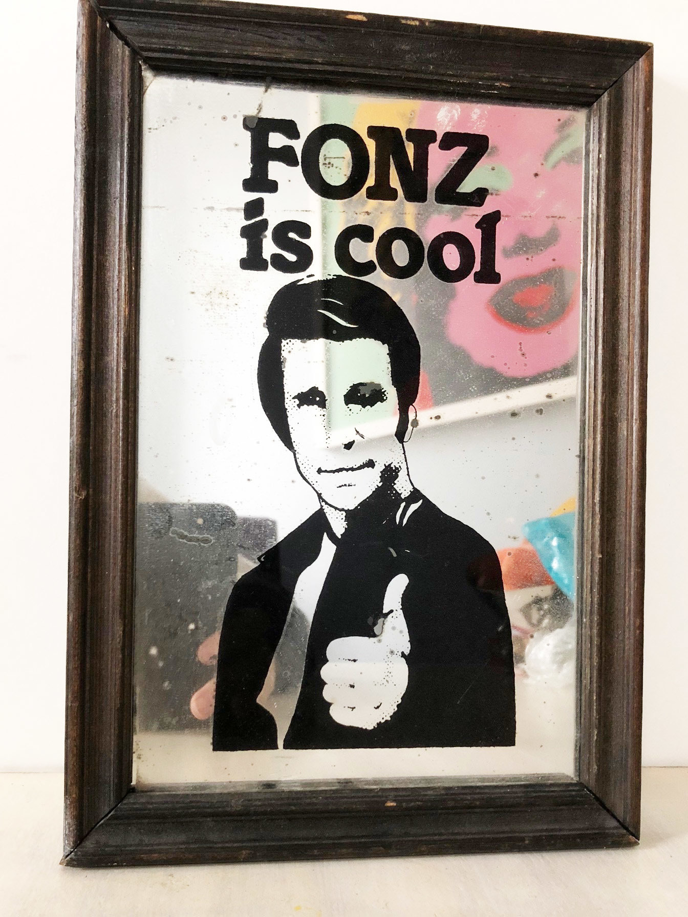 Vintage "The Fonz" picture mirror