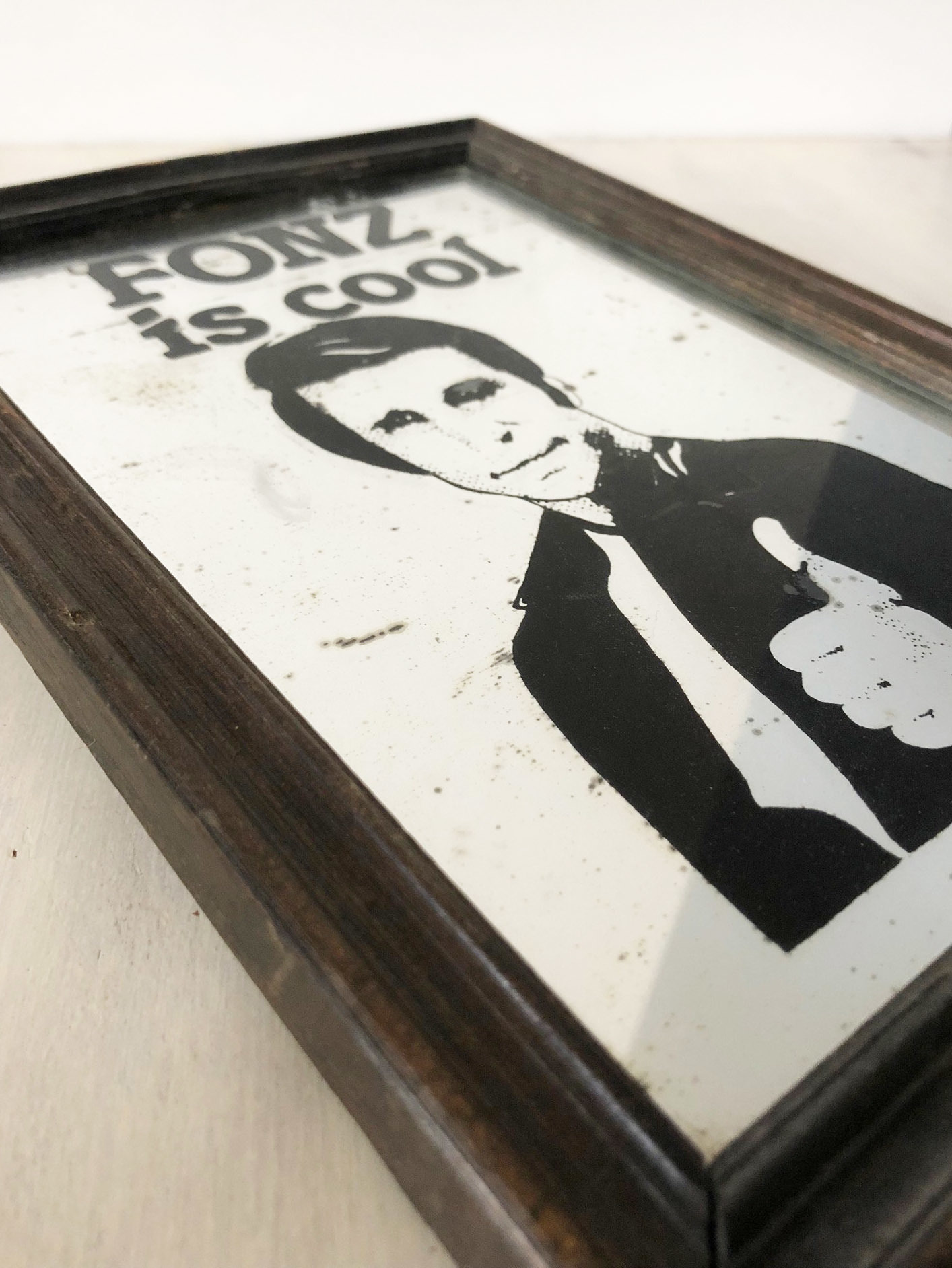 Vintage "The Fonz" picture mirror