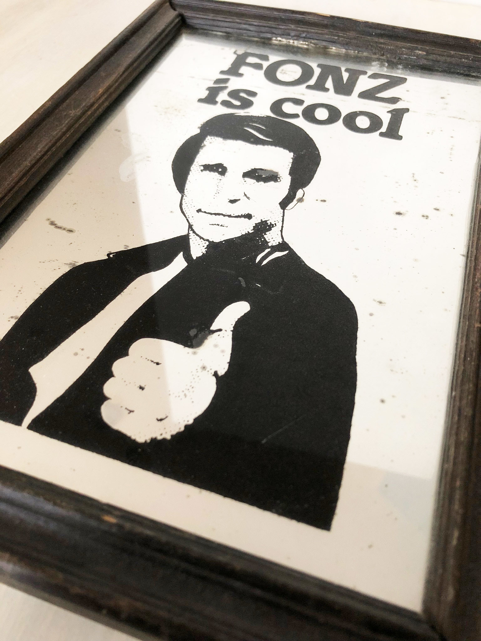 Vintage "The Fonz" picture mirror