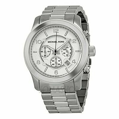 Michael Kors Michael Kors Argento oversize Pista Orologio MK8086 Michael Kors Michael Kors Argento oversize Pista Orologio MK8086