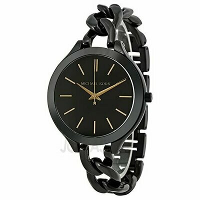 Michael Kors Slim Pista Nero con Oro-tono bastone Marcatori Delle donne Orologio MK3317 Michael Kors Slim Pista Nero con Oro-tono bastone Marcatori Delle donne Orologio MK3317