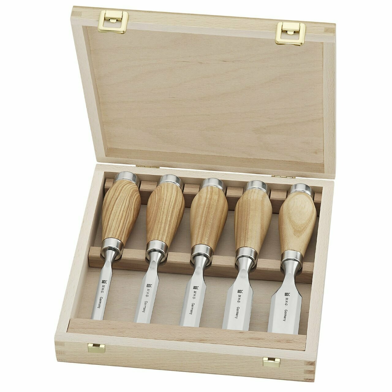MHG Short Chisel Set in Wooden Box