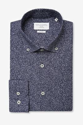 CAMISA ESTAMPADA FLORAL AZUL