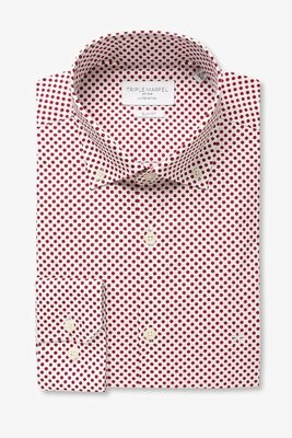 CAMISA ESTAMPADA COM BOLINHAS VERMELHAS