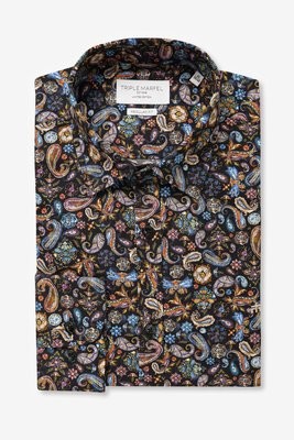 CAMISA ESTAMPADA CORNUCÓPIAS MULTICOLORIDAS