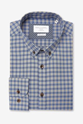 CAMISA XADREZ AZUL/AMARELO