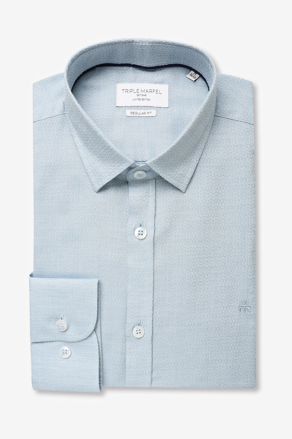 CAMISA GEOMÉTRICA AZUL CÉU