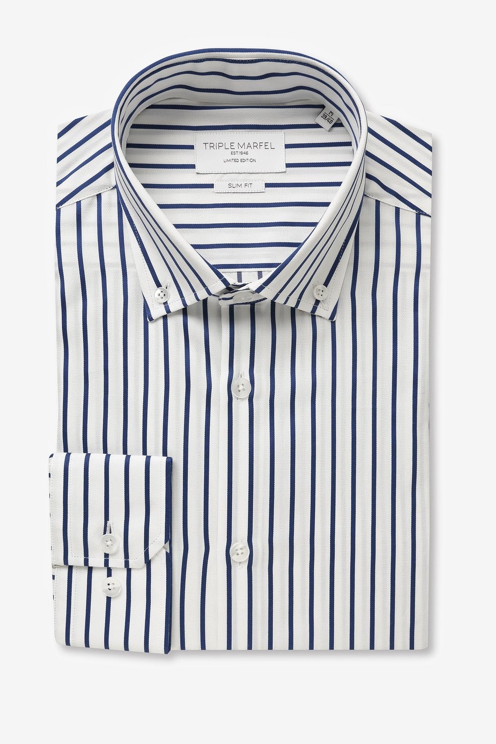 CAMISA AZUL E BRANCA RISCAS