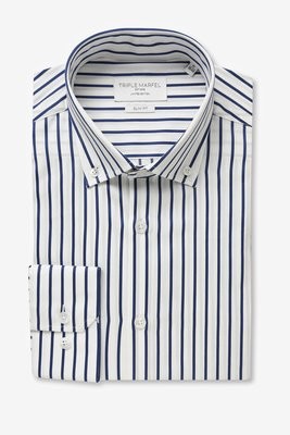 CAMISA AZUL E BRANCA RISCAS