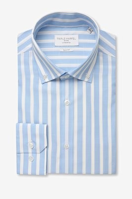 CAMISA RISCAS AZUL CÉU E BRANCA