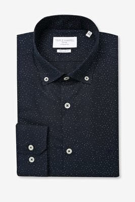 CAMISA AZUL MARINHO PINTAS