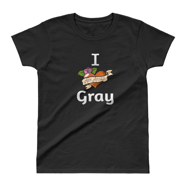 I heart Gray Black Ladies' T-shirt 00012