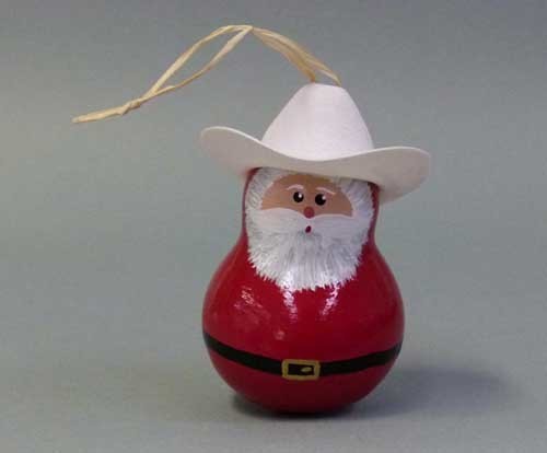 Cowboy Santa, Gourd Cowboy Santa, Gourd
