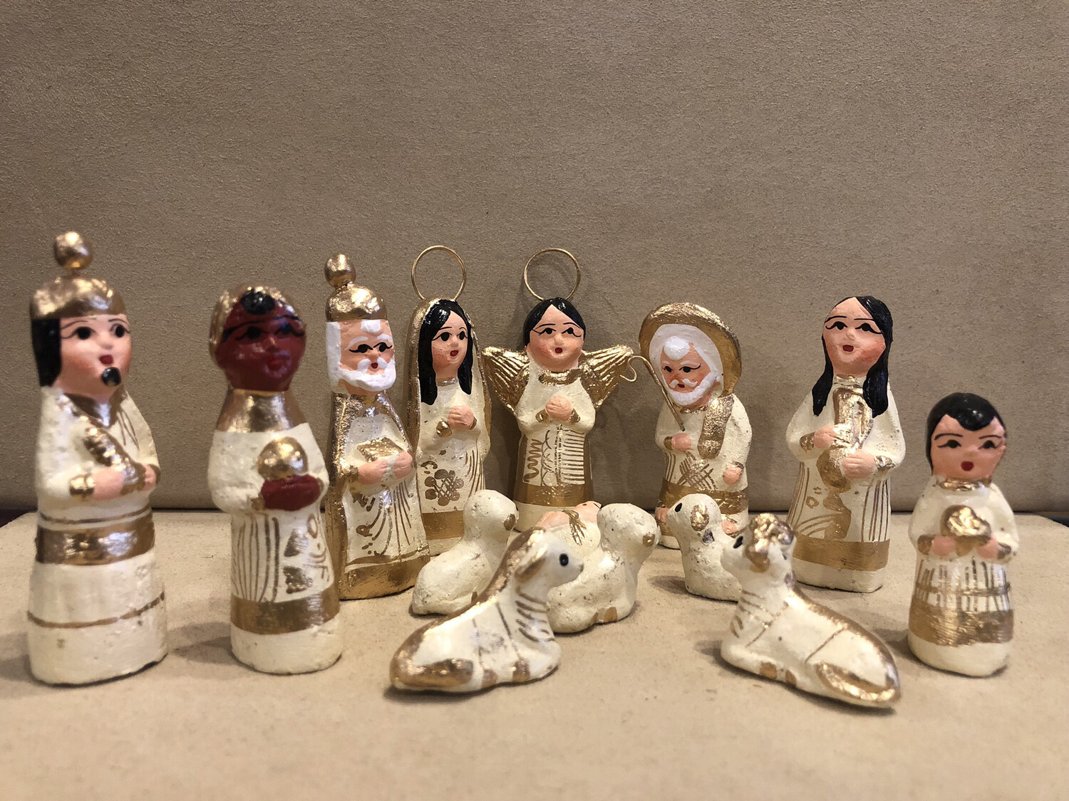 Mexican Clay Nativity-ivory Mexican Clay Nativity-ivory