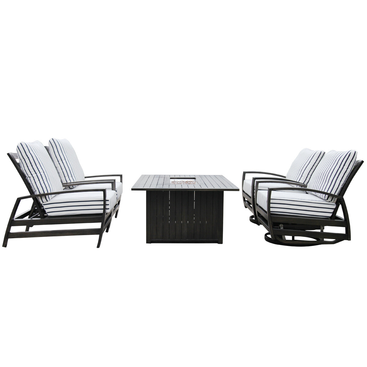 5 Piece Patio Conversation Set With Fire Pit