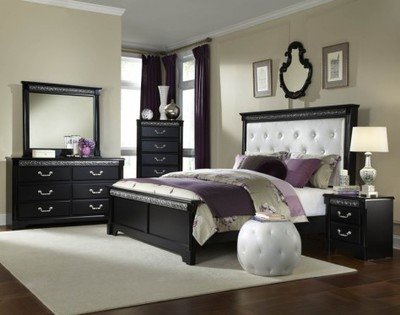 venetian black panel bedroom set