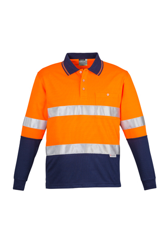 ZH235 Mens Hi Vis Spliced Long Sleeve Polo 9401042255495