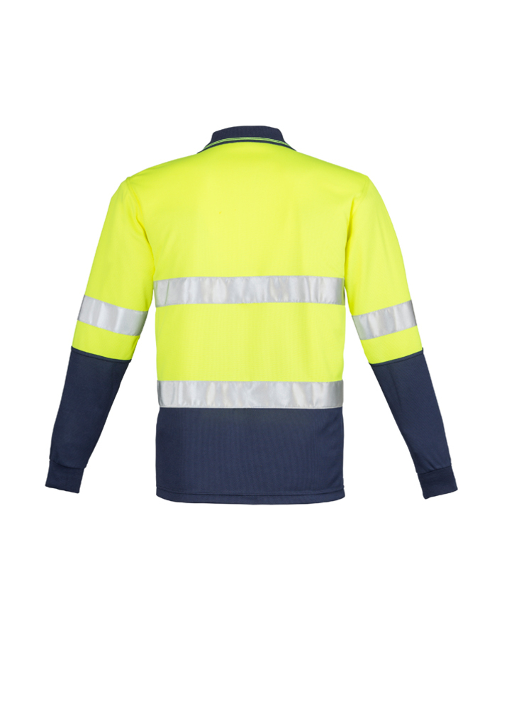ZH235 Mens Hi Vis Spliced Long Sleeve Polo