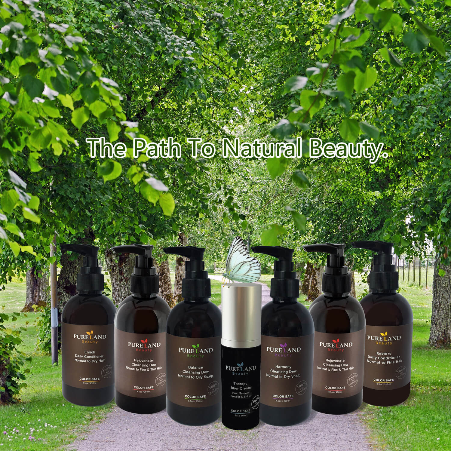 Pureland Beauty Rejuvenate Cleansing Dew and Therapy Blow Cream Set - All Natural Shampoo Can be used for Hair, Face and Body | Leave-In Hair Repair Treatment - Heal, Smooth and Protect