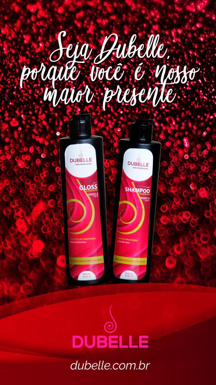 DUBELLE Kit composto por 500 ml de shampoo anti-resíduos e 500 ml de gloss