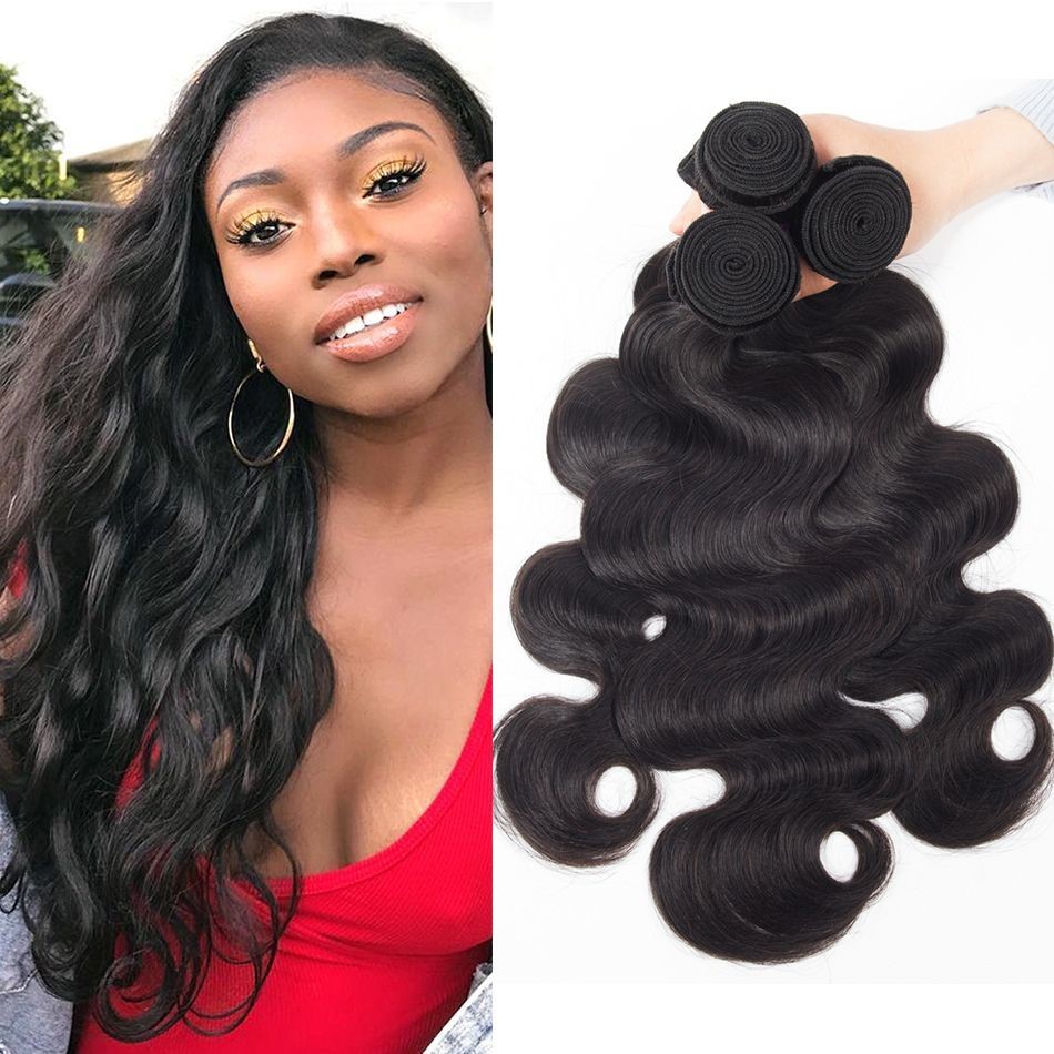 Brazilian Body Wave 3 Bundles 100 Human Hair Weave Bundles 8a
