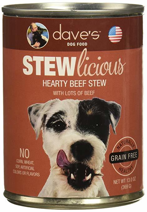 Dave's Stew Licious Hearty Beef Stew Formula Canned Dog Food 13oz 00068