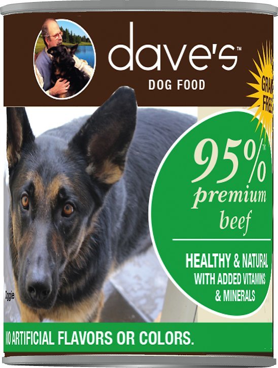 Dave's 95% Premium Beef. Beef Liver, and Beef Broth Formula Canned Dog Food 12.5oz 00072