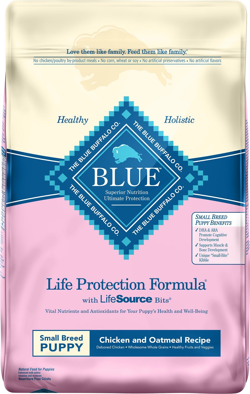 Blue Buffalo Life Protection Formula Small Breed Puppy Chicken and Oatmeal Formula Dry Dog Food 6lbs 00080