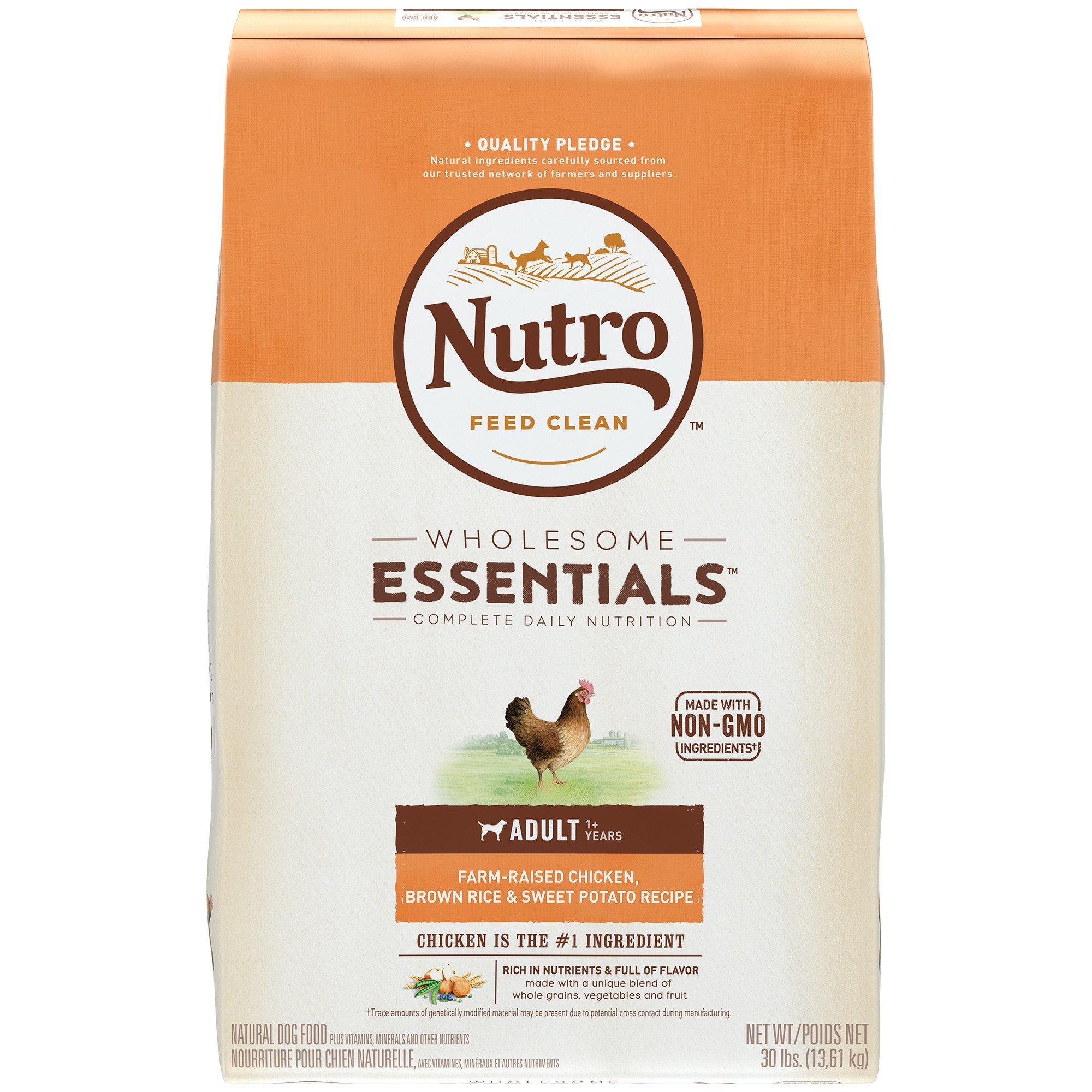 Nutro Essentials Adult Farm Raised Chicken, Brown Rice, and Sweet Potato Formula Dry Dog Food 5lbs-15lbs 00084