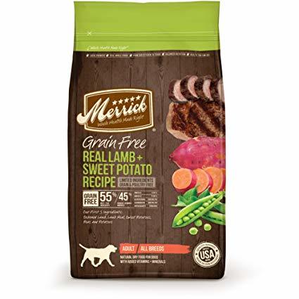 Merrick Adult Real Lamb and Sweet Potato Formula Dry Dog Food 4lbs 00085