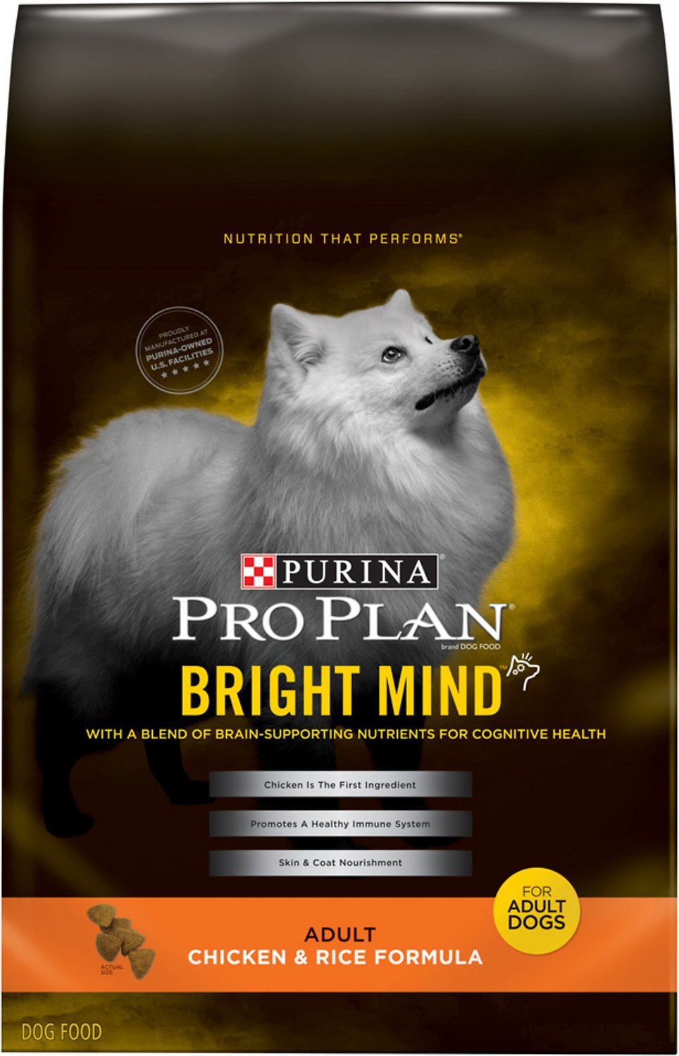 Purina Pro Plan Bright Mind Adult Chicken and Rice Formula Dry Dog Food 5lbs 00091