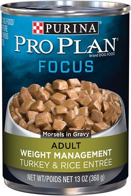 Purina Pro Plan Focus Adult Weight Management Turkey and Rice Formula Canned Dog Food 13oz 00096