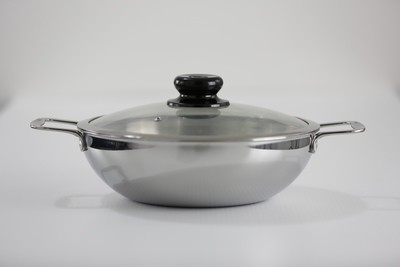 SS1 7.19 Qt. Stainless Steel Tri-Ply Covered Wok SS1 7.19 Qt. Stainless Steel Tri-Ply Covered Wok