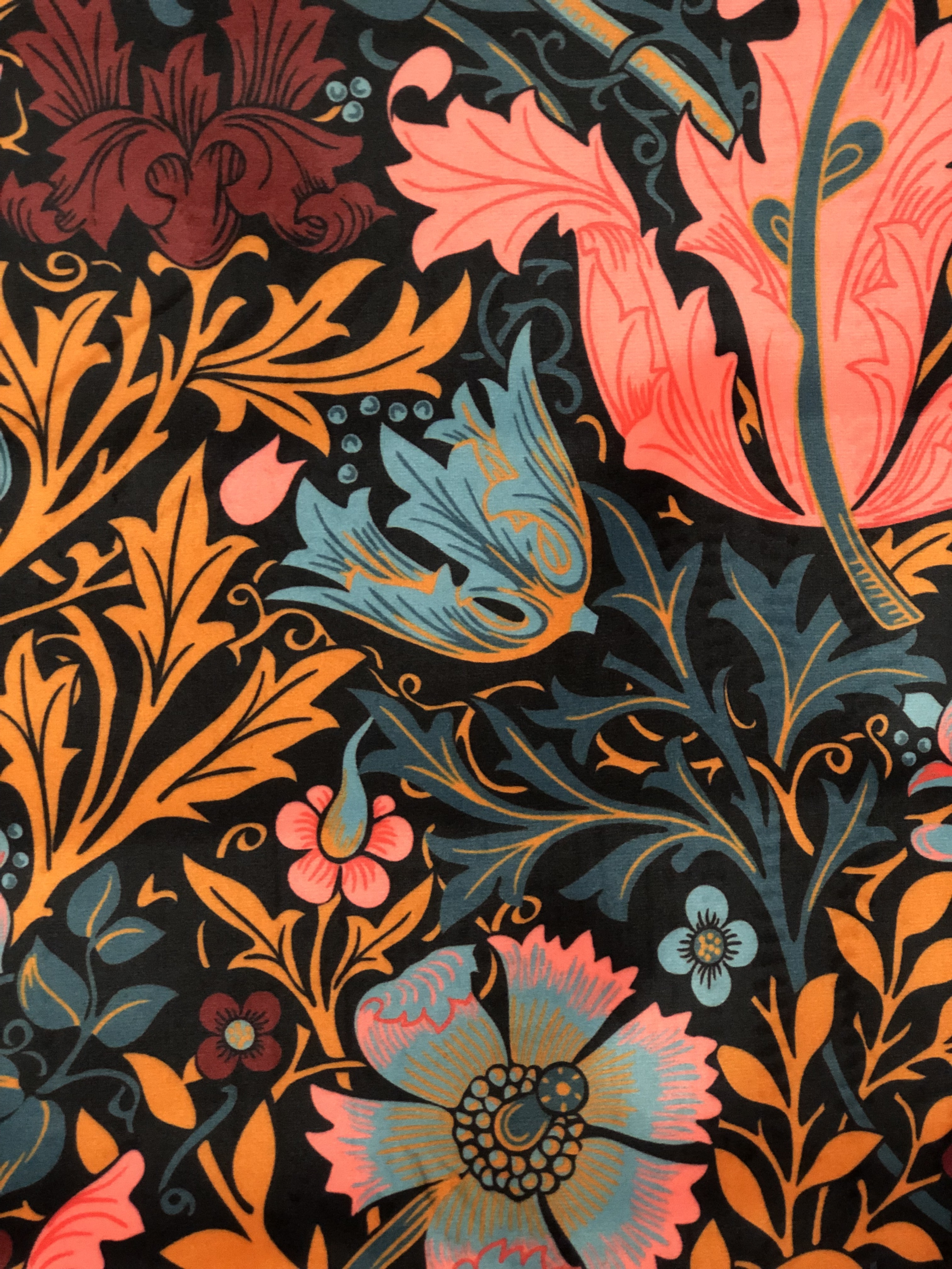 Upholstery Floral Velvet Crush Fabric 00023