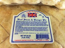 Cameron's Beef Steak & Banger 1lb 8oz 760170111004