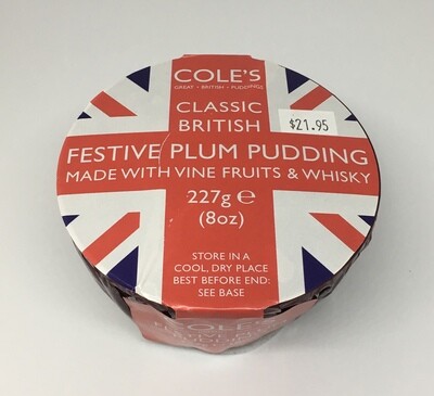 Cole's Festive Plum Pudding Whisky 227g Cole's Festive Plum Pudding Whisky 227g