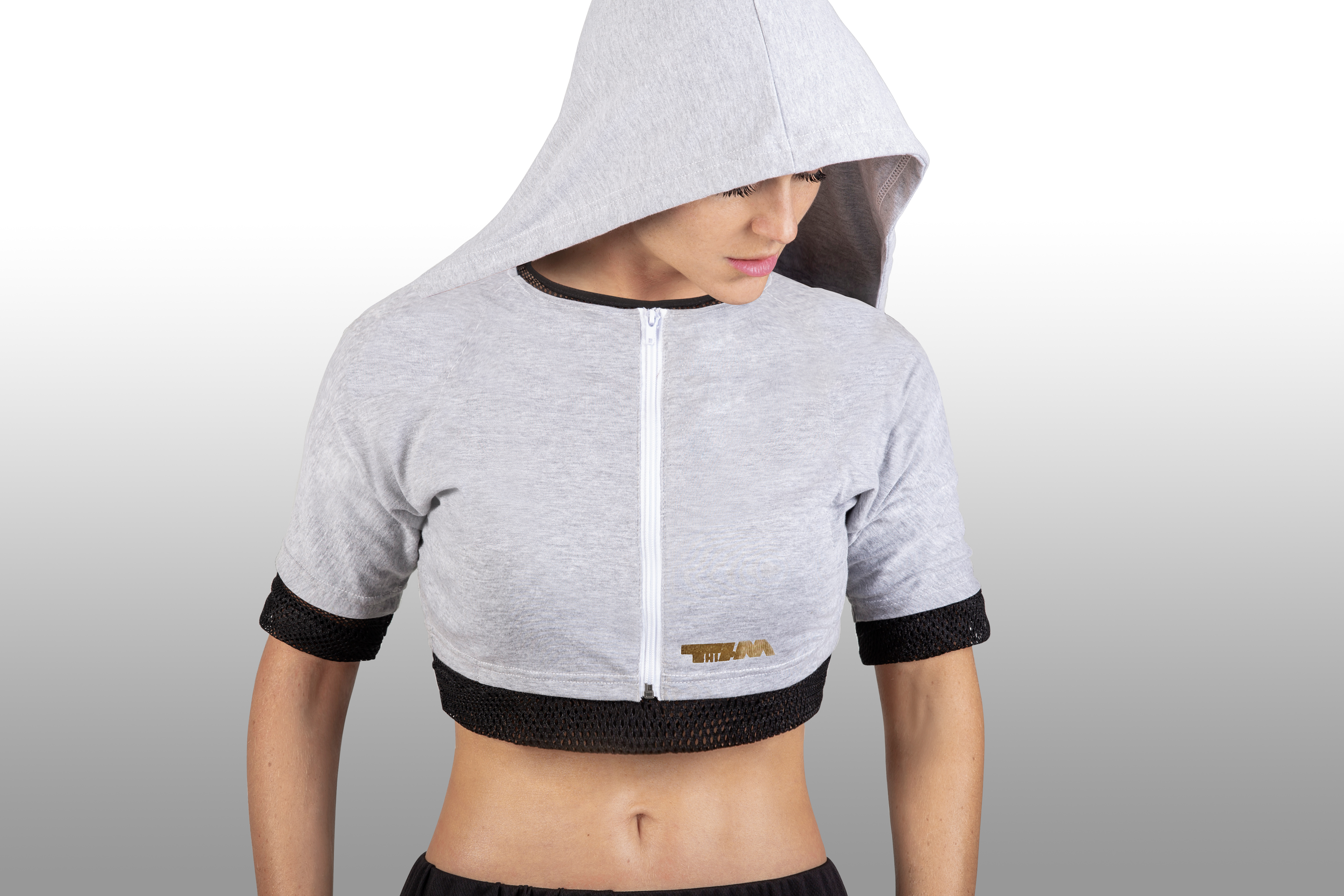 2xME female hoodie light grey 2in1
