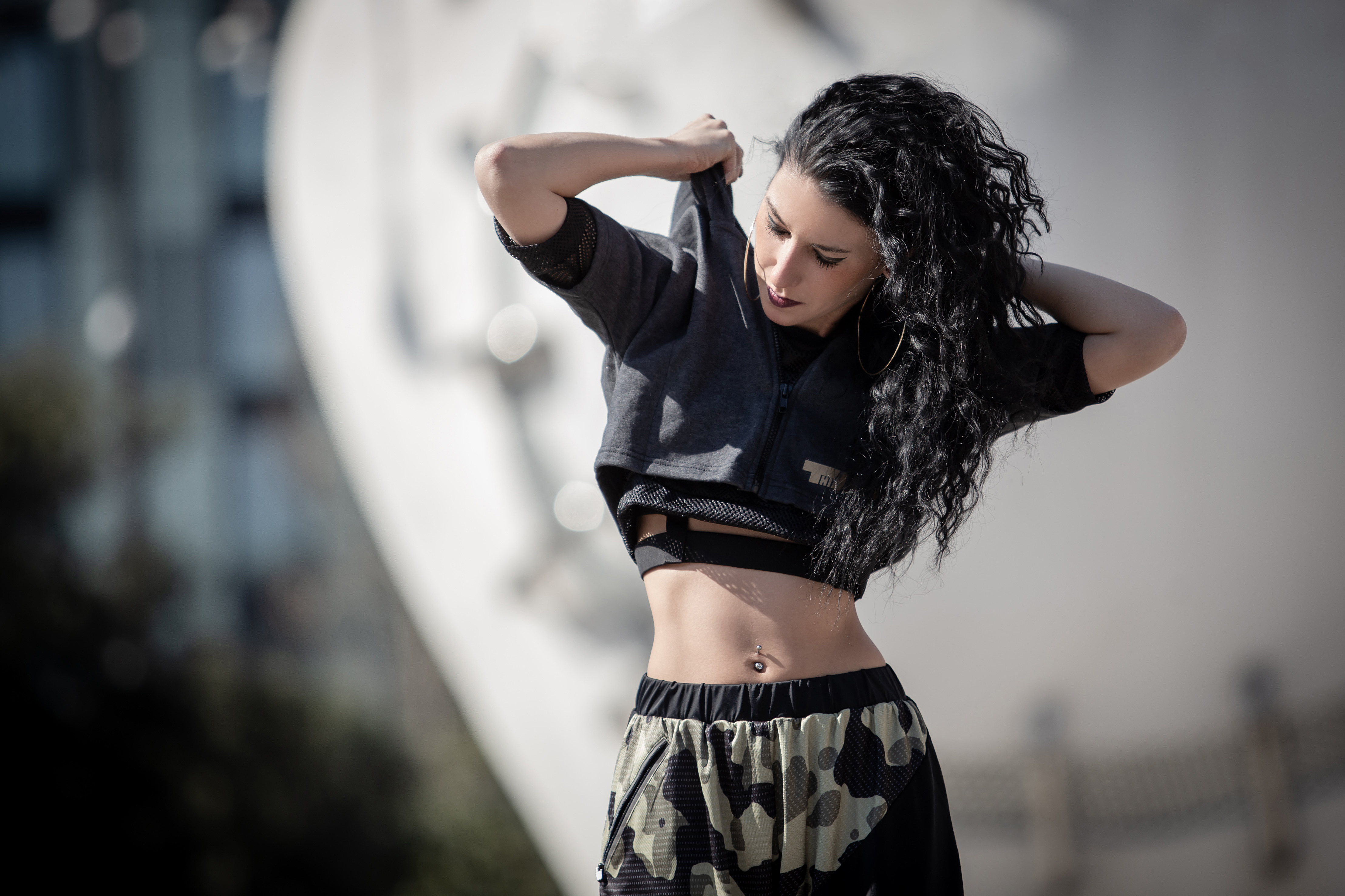 2xME female hoodie anthracite 2in1