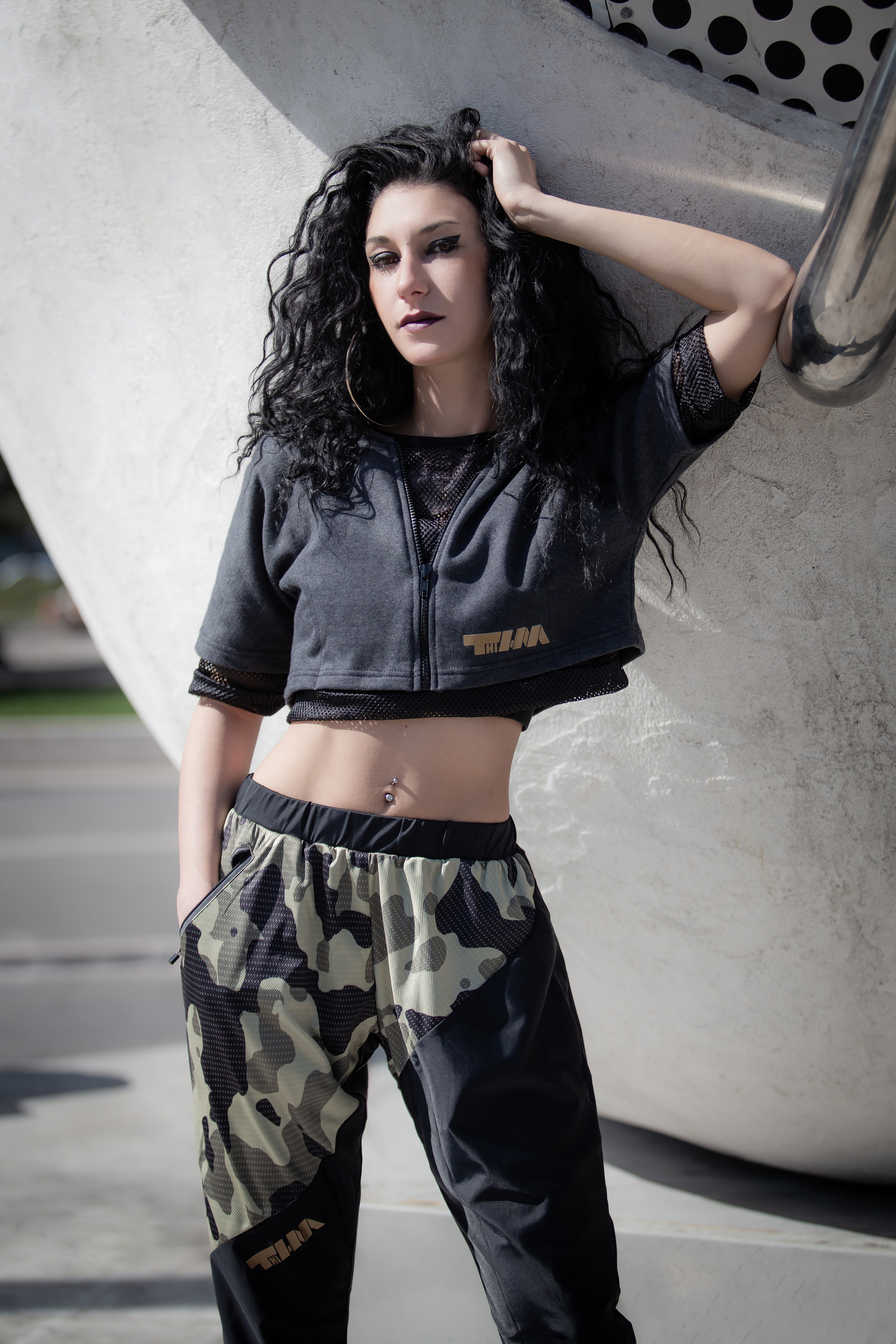2xME female hoodie anthracite 2in1