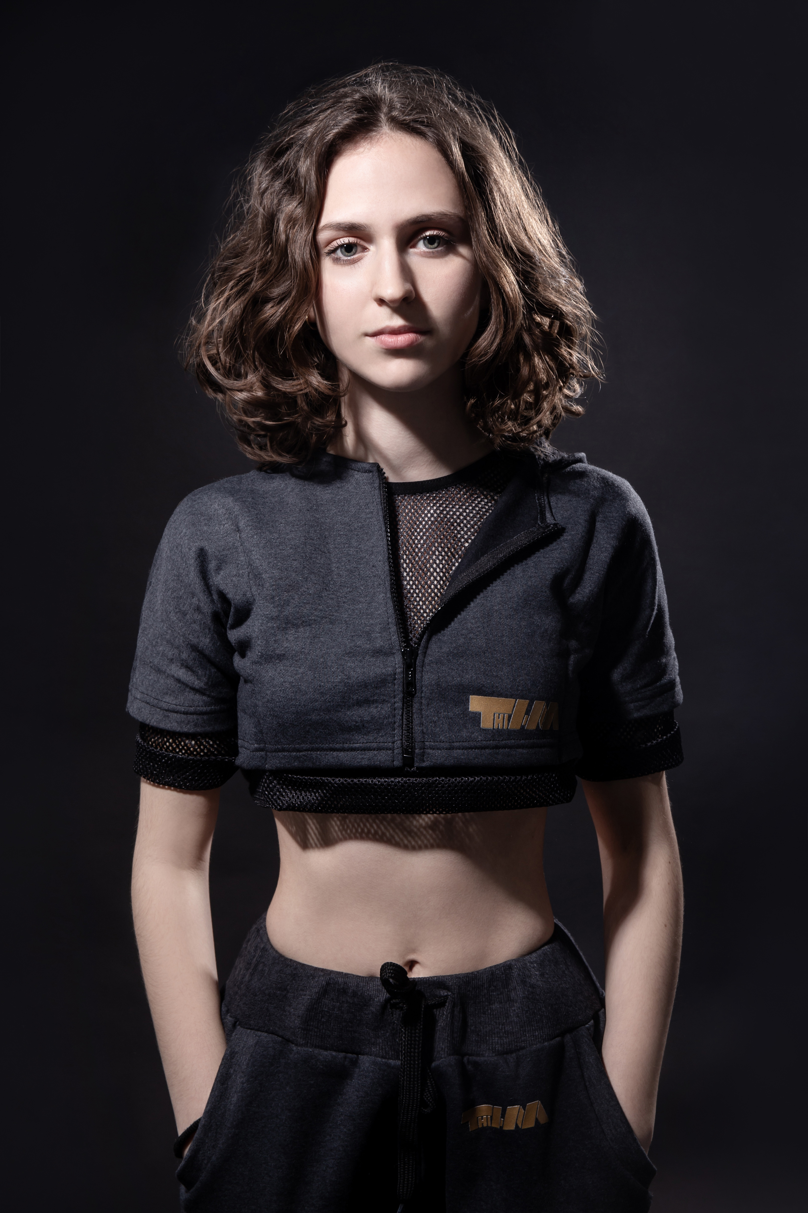 2xME female hoodie anthracite 2in1